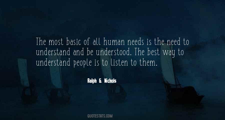 Basic Human Need Quotes #385566