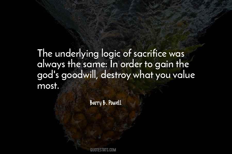 Sacrifice To God Quotes #773345