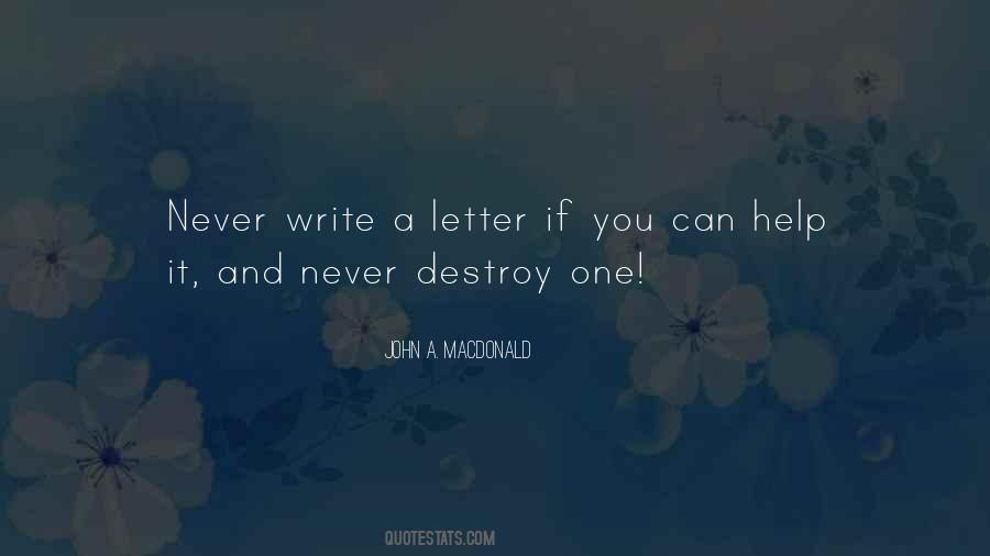 Write A Letter Quotes #1468842