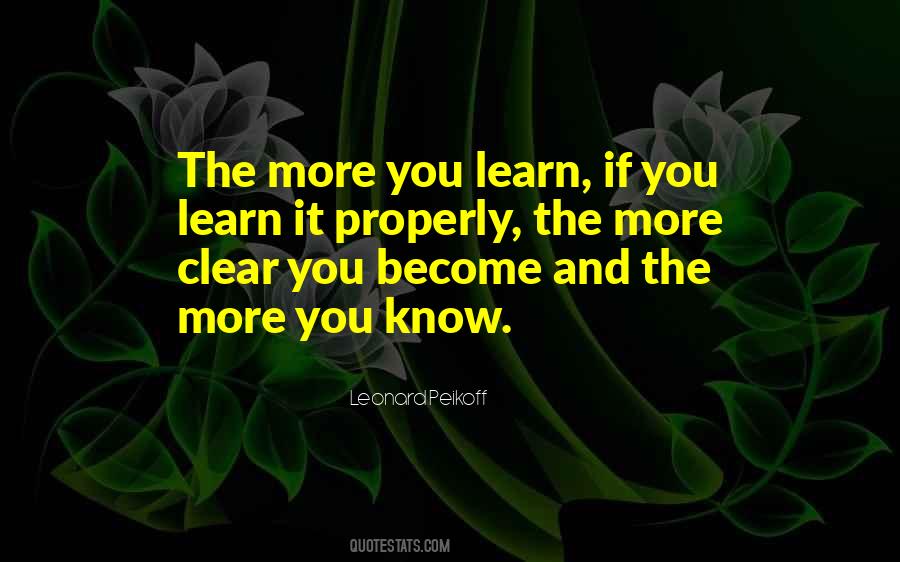 Quotes About The More You Learn #1381953