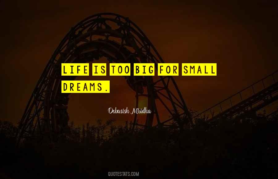 Life Is Too Big For Small Dreams Quotes #1041005