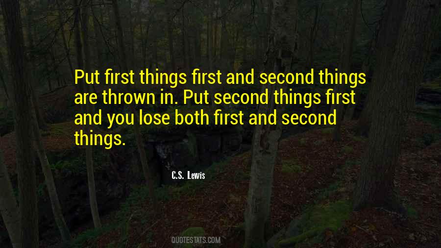 Quotes About First And Second #172668