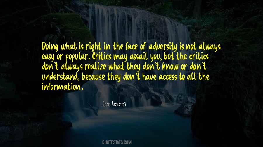 Quotes About The Face Of Adversity #935158