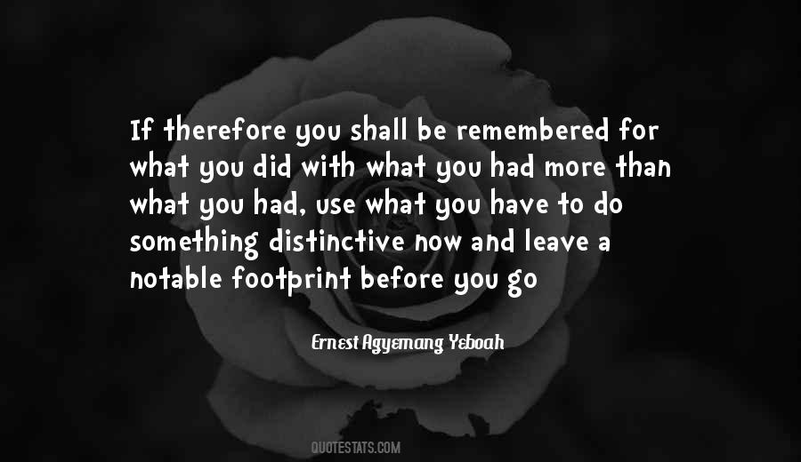 Distinctive Footprints Quotes #1374882