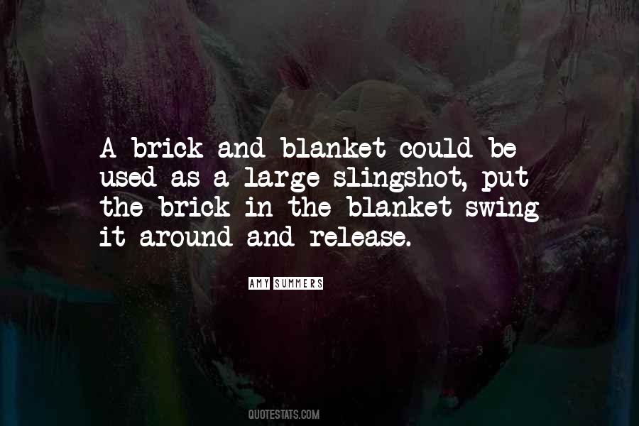 Brick And Blanket Uses Quotes #661246