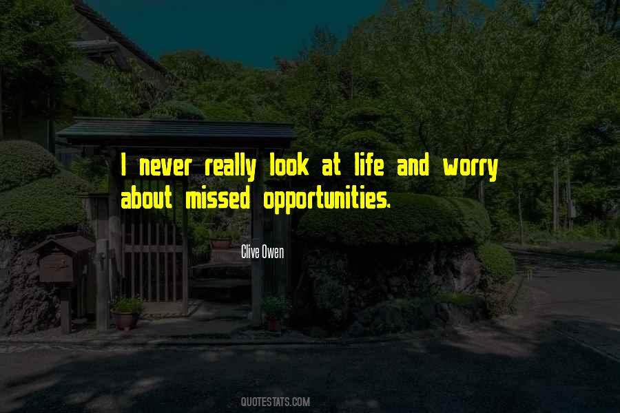 Quotes About Missed Opportunities In Life #573505