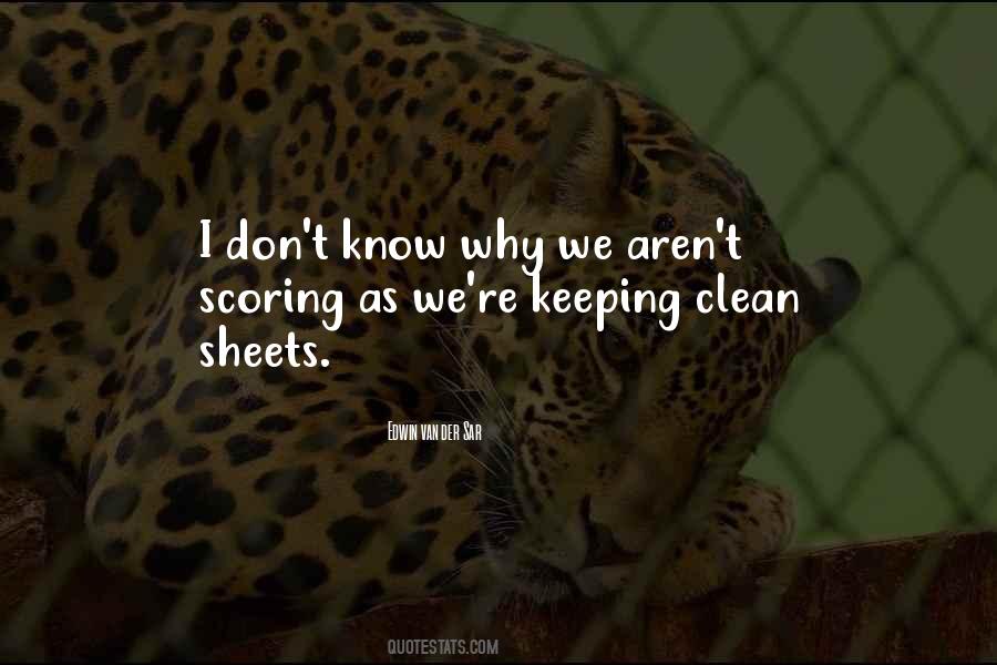 Quotes About Clean Sheets #831713