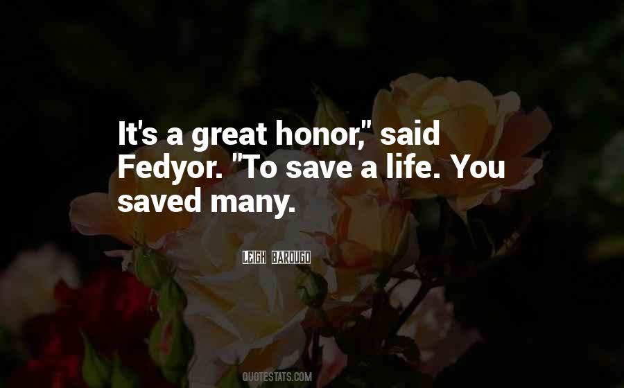 Saving One S Life Quotes #208830