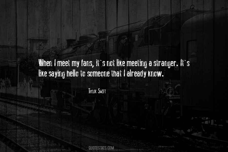 Quotes About Meeting A Stranger #948897