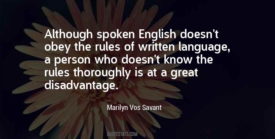 Quotes About Spoken English #1119745