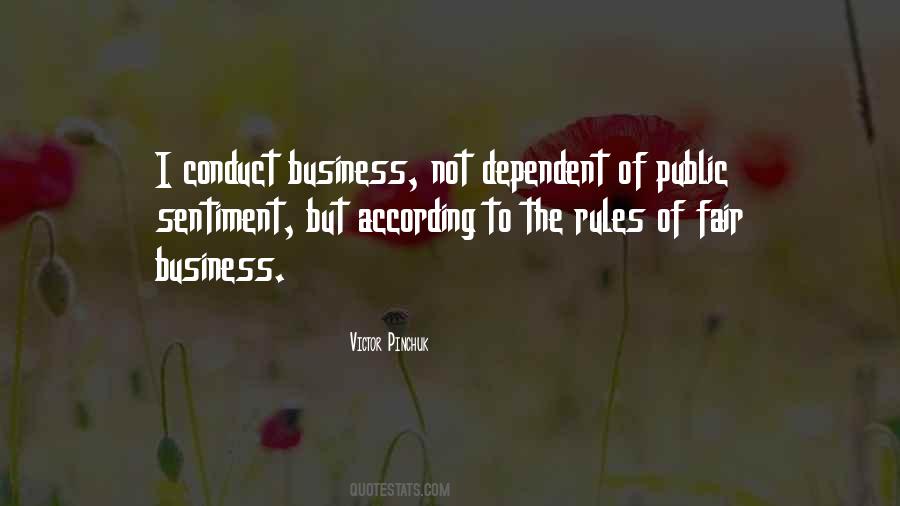 Conduct Of Business Quotes #91864
