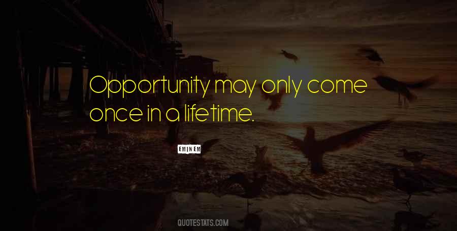 Opportunity Of A Lifetime Quotes #987051