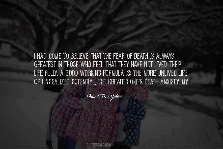 Quotes About Not Fear Of Death #1026547