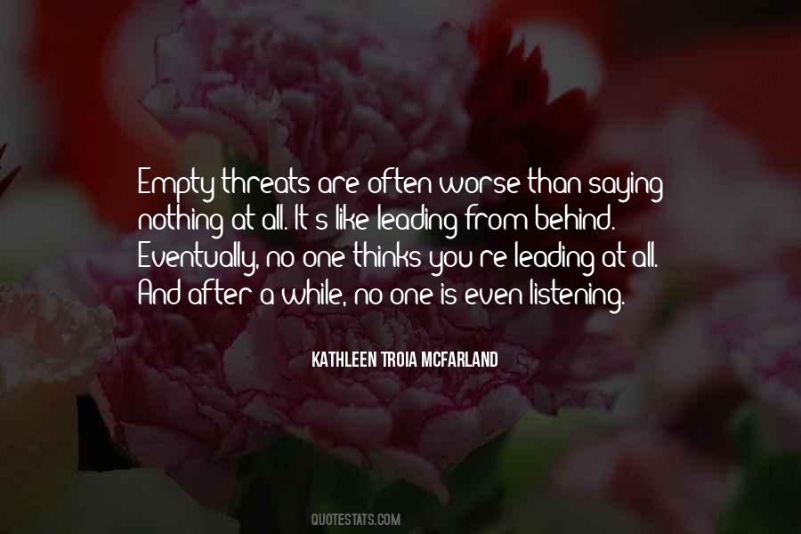 Quotes About Empty Threats #1737385