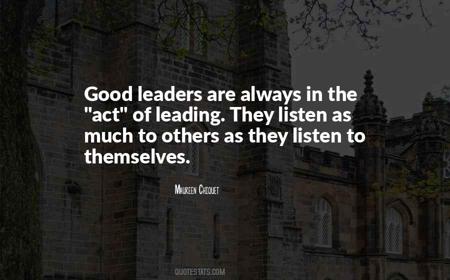 Quotes About Good Leaders #1504836