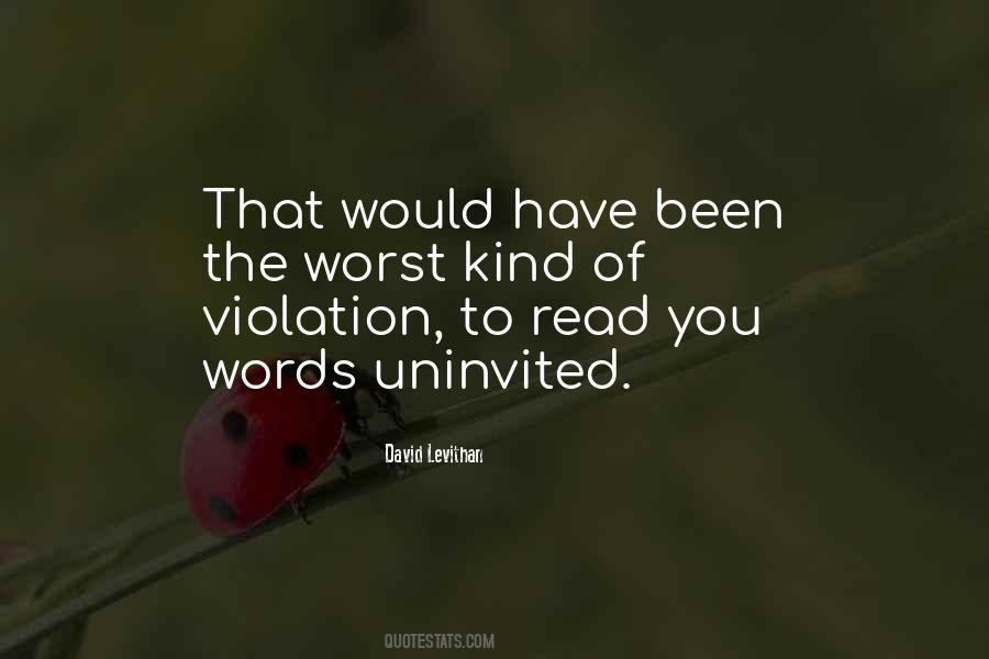 Quotes About Uninvited #1312869
