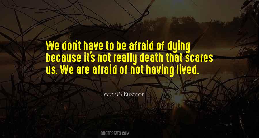 Quotes About Not Afraid Of Dying #1561455