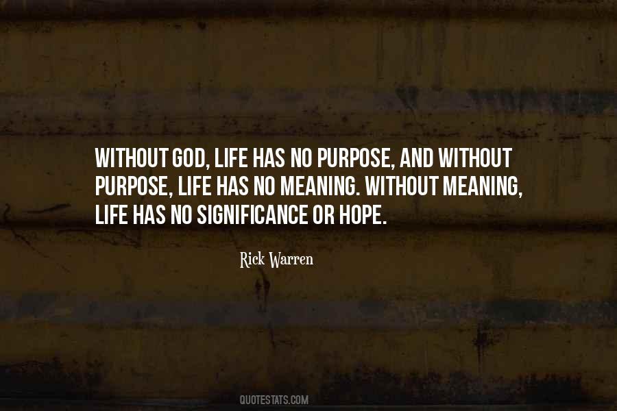 Life Has Purpose Quotes #38329