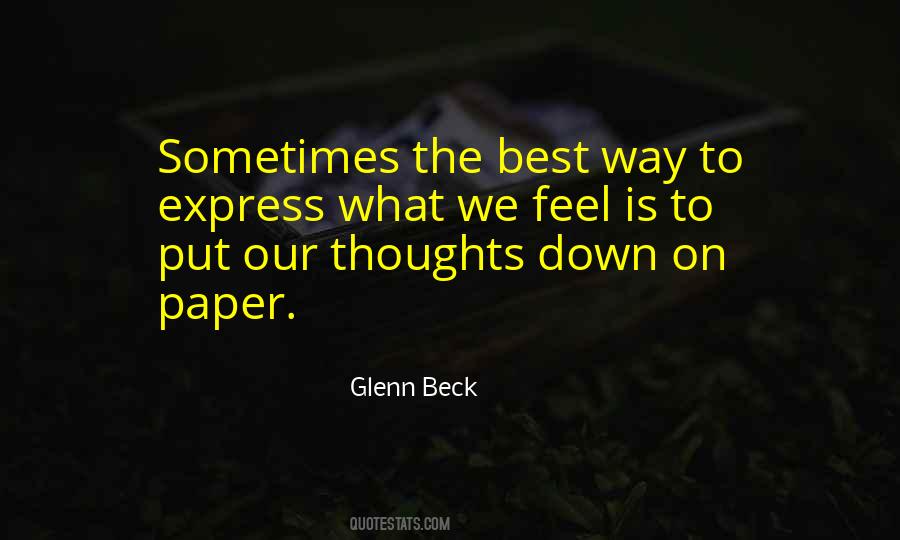 Express Our Thoughts Quotes #1094825