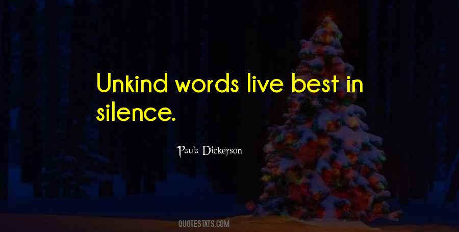 Quotes About Unkind Words #1096817