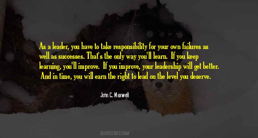 Quotes About Responsibility And Leadership #1146255