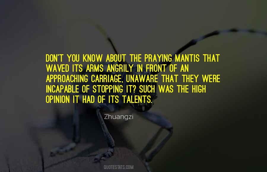 Quotes About Praying Mantis #252782