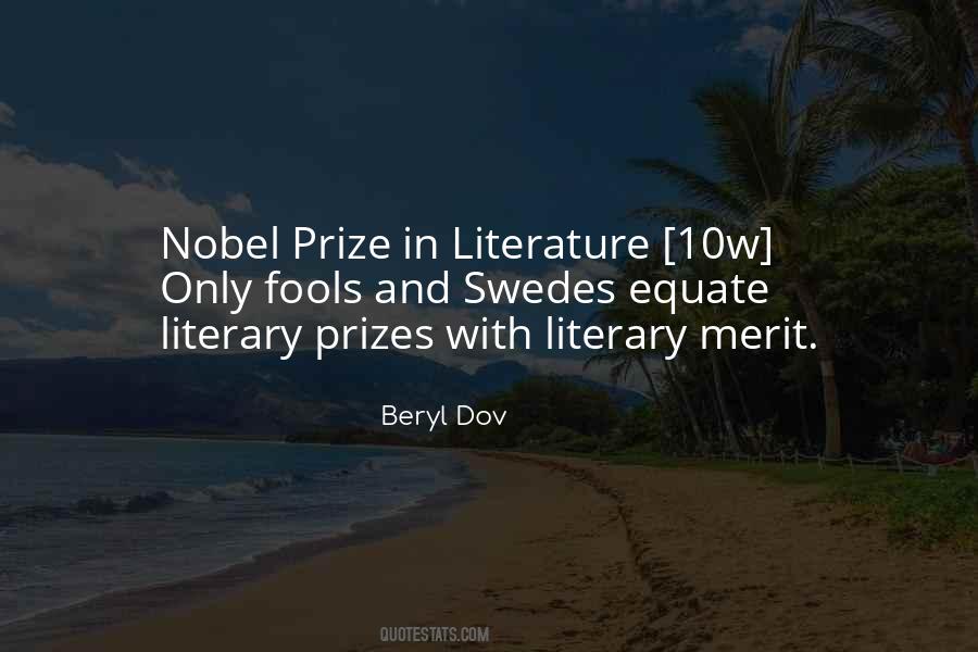 Quotes About Literary Prizes #205530