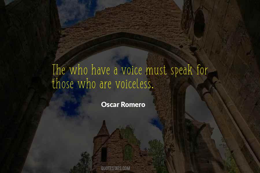 Voice For The Voiceless Quotes #880100