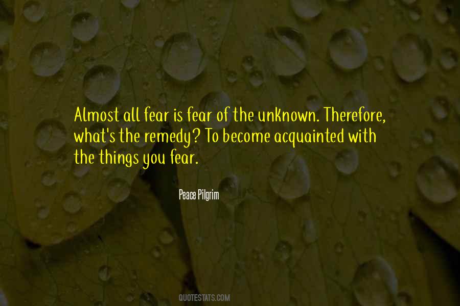 Quotes About Fear Of The Unknown #163649