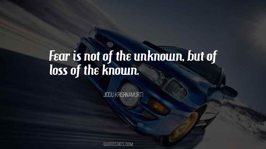 Quotes About Fear Of The Unknown #549634