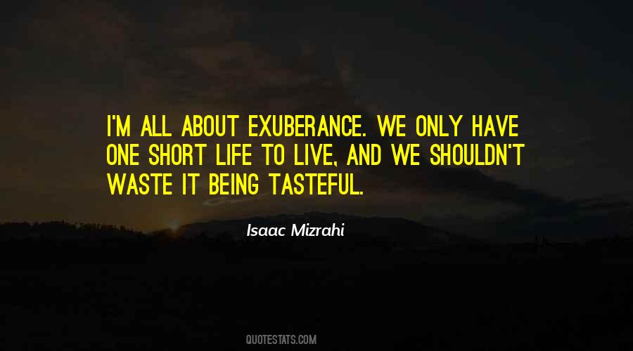 Quotes About Exuberance #1064502