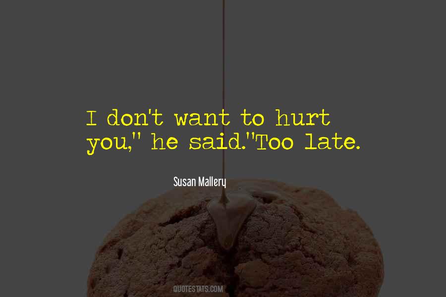 Quotes About I Don't Want To Hurt You #1389512