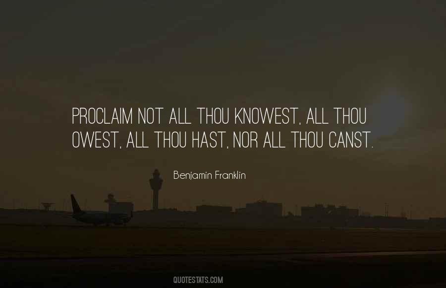 Knowest Thou Quotes #1249602