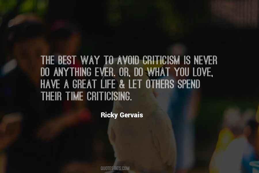 Avoid Criticism Quotes #239122