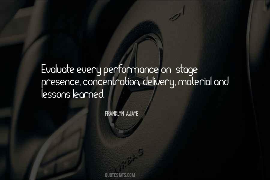 Quotes About Stage Performance #1178497