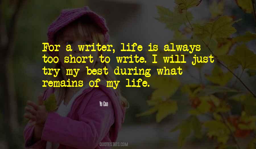Writer Life Quotes #1725320
