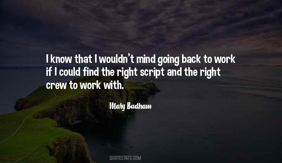 Quotes About Going Back To Work #1725699