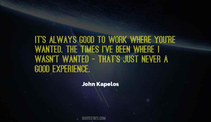 Quotes About A Good Experience #1238666