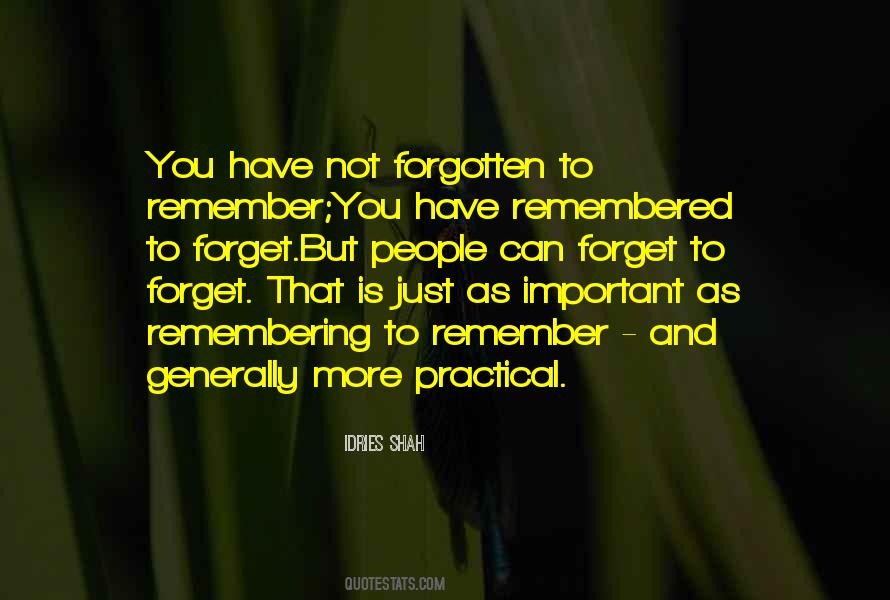 Quotes About Remembering What's Important #1651484