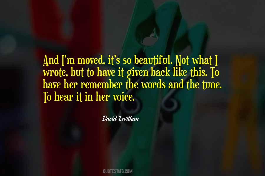 Quotes About Her Beautiful Voice #457115