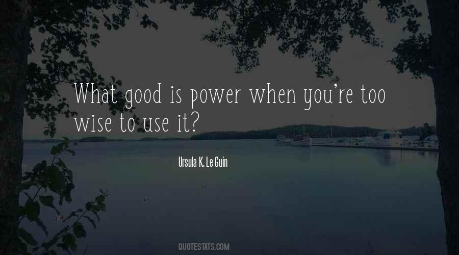 Quotes About The Wise Use Of Power #274226
