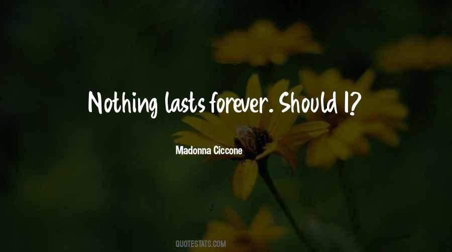 Quotes About Nothing Lasts Forever #802620