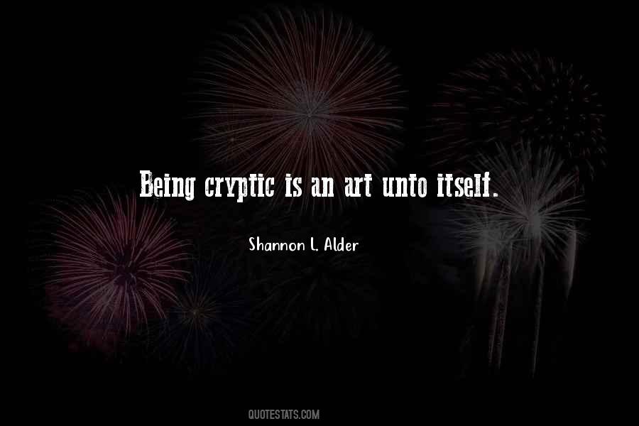 Quotes About Cryptic #803314