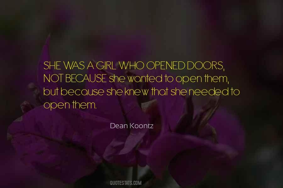 Quotes About Opened Doors #1069782