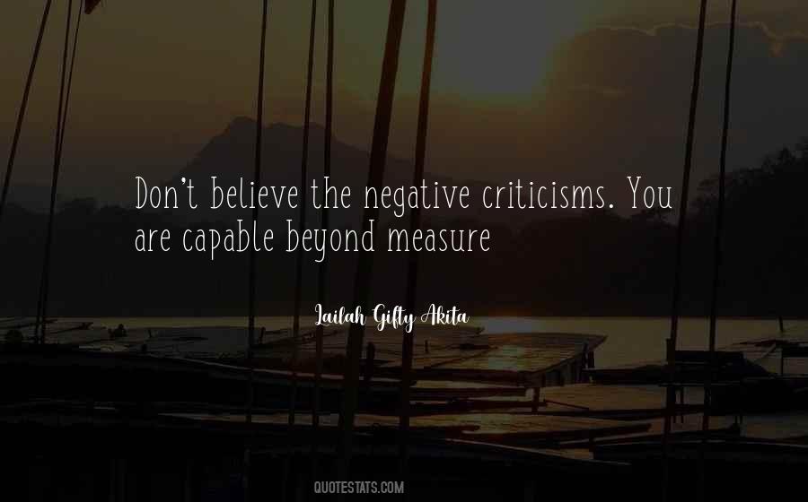 Quotes On Negative Criticisms #1176517
