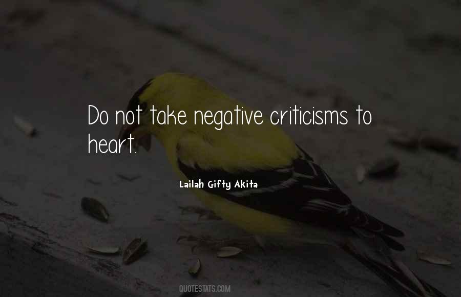 Quotes On Negative Criticisms #254983