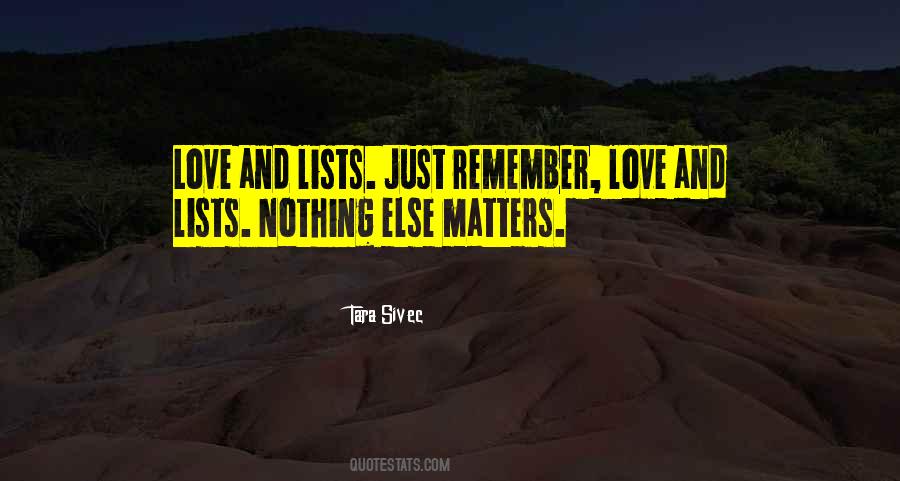 Love And Lists Quotes #1768452