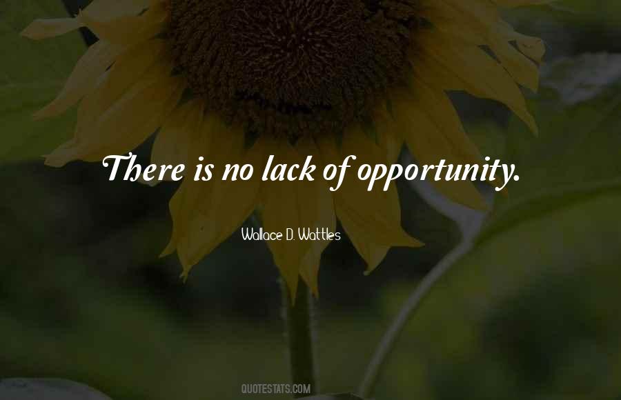 Lack Of Opportunity Quotes #1358128