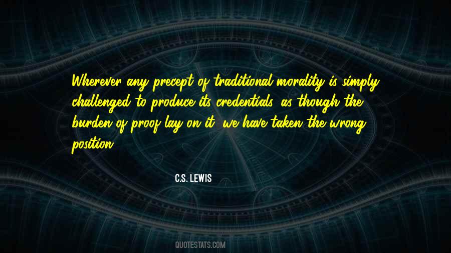 Traditional Morality Quotes #844129