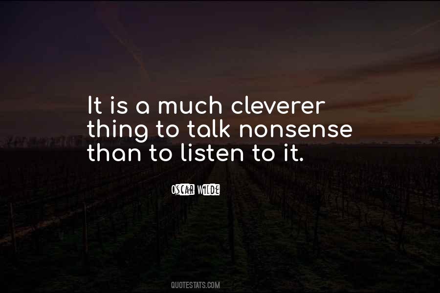 Quotes About Nonsense Talk #495577